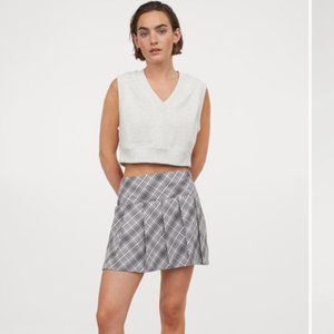Pleated Plaid Skirt